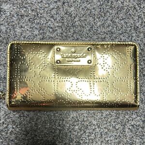 Kate Spade Gold Perforated Wallet